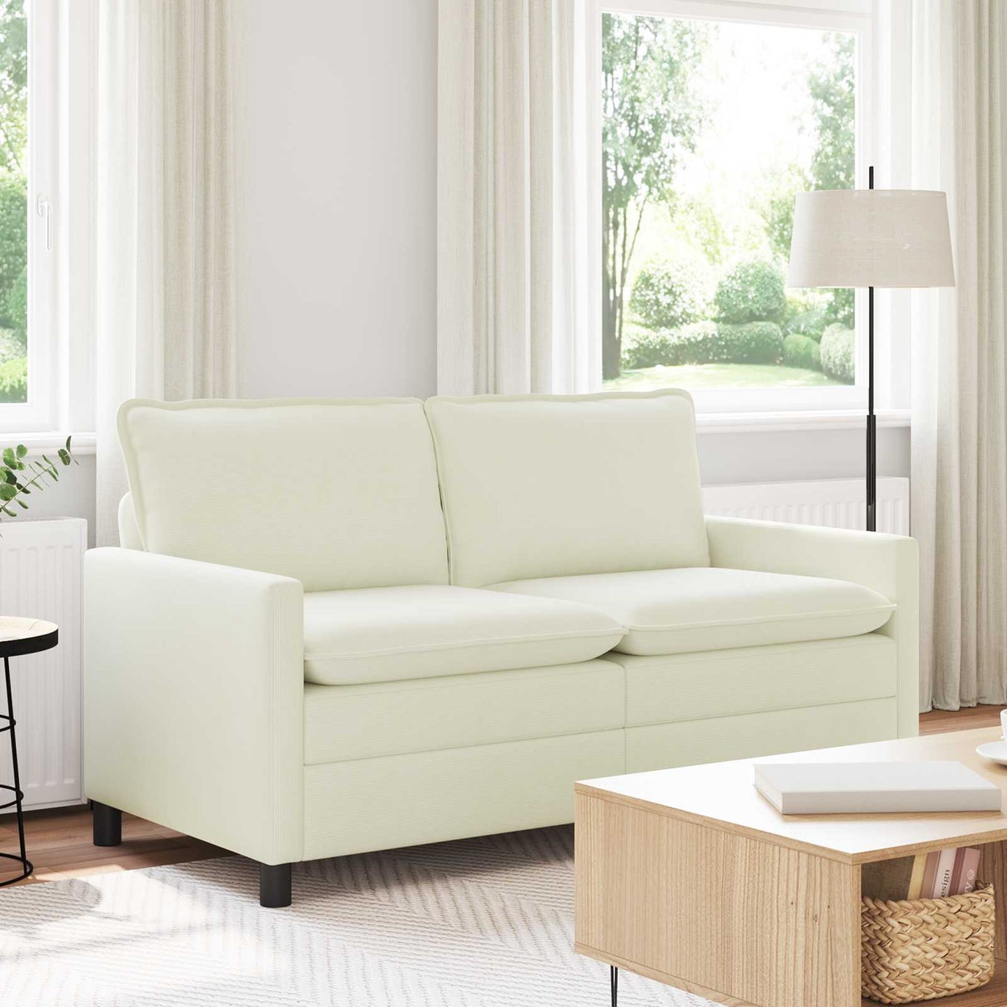 vidaXL Καναπές Κρεμ 156 x 81 x 87,5 εκ Ύφασμα