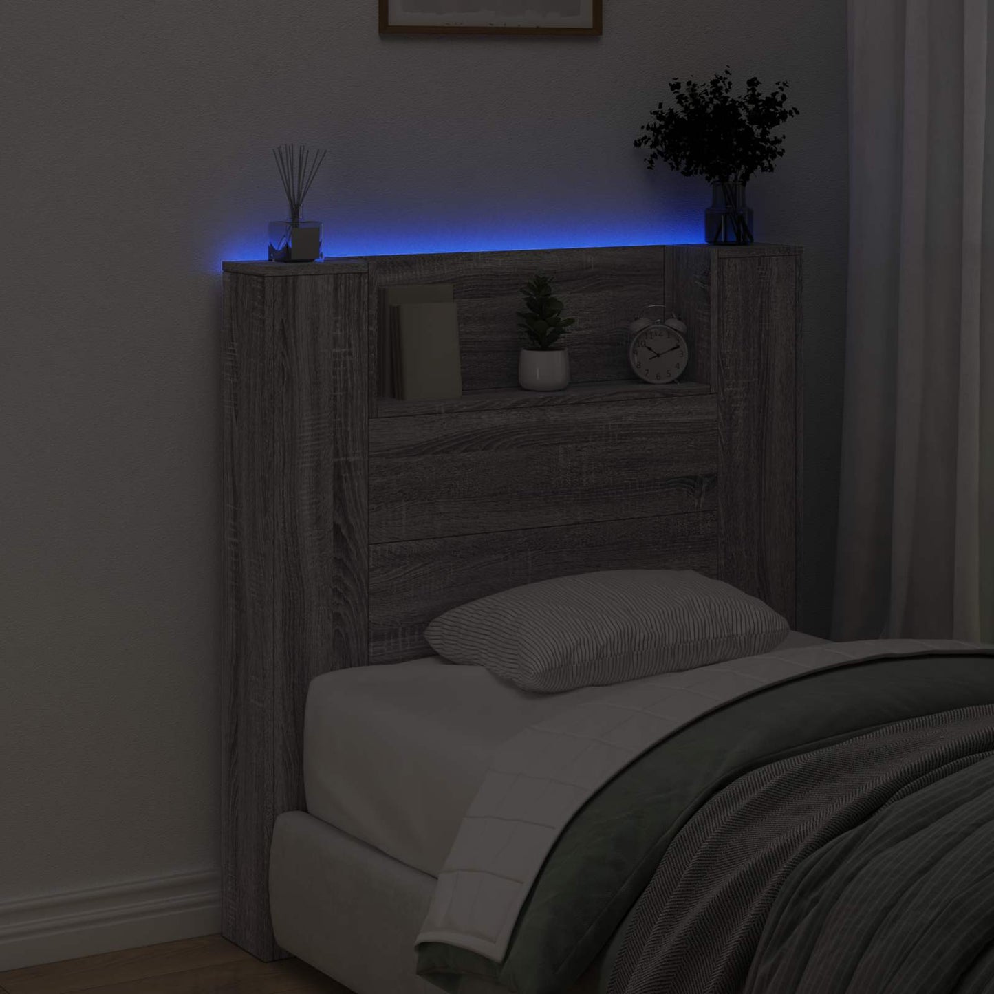 vidaXL Κεφαλάρι Γκρίζο Σονομα 100 x 16,5 x 103,5 cm Επεξεργασμένο ξύλο