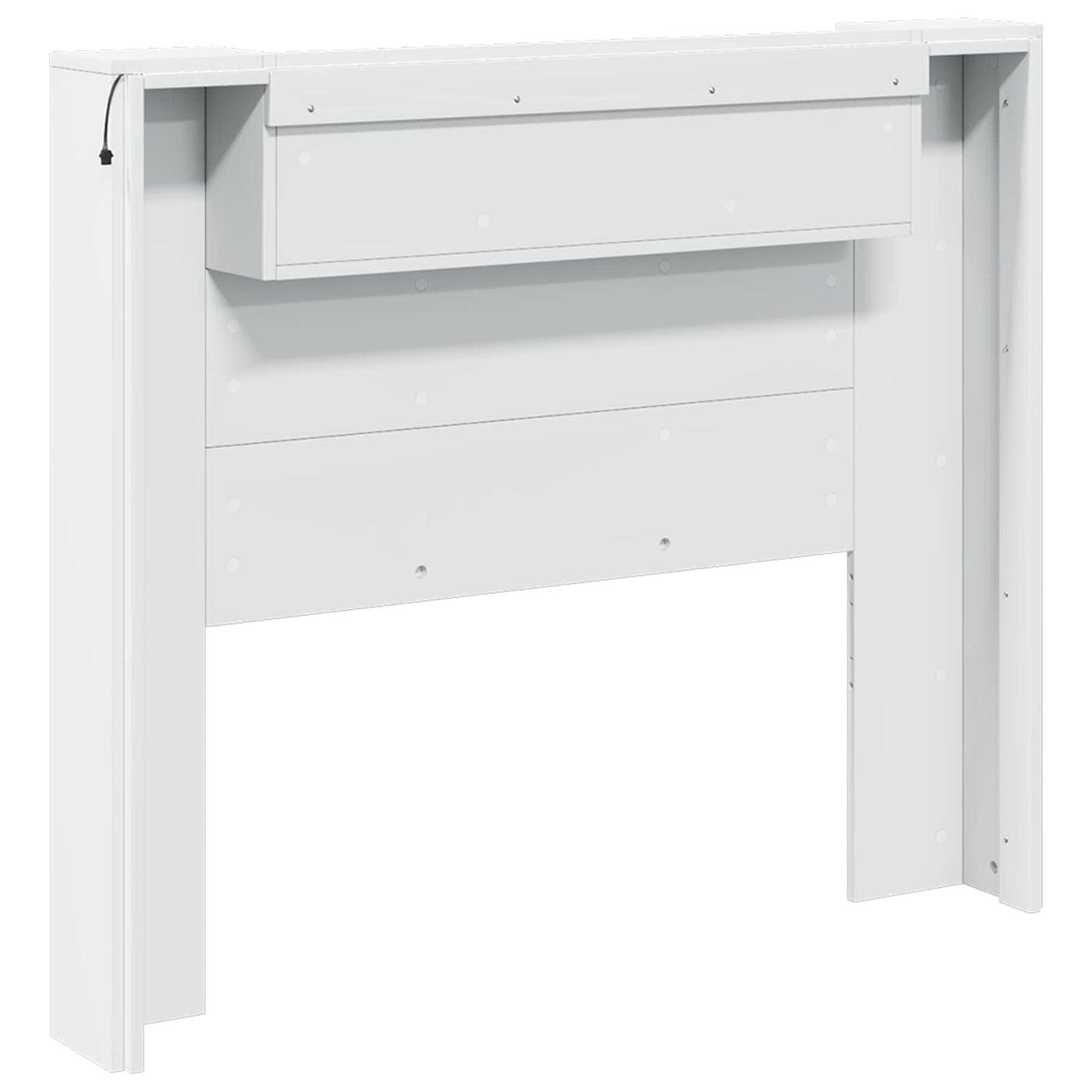 vidaXL Κεφαλάρι με ράφι Λευκό 120 x 16,5 x 103,5 cm Επεξεργασμένο ξύλο