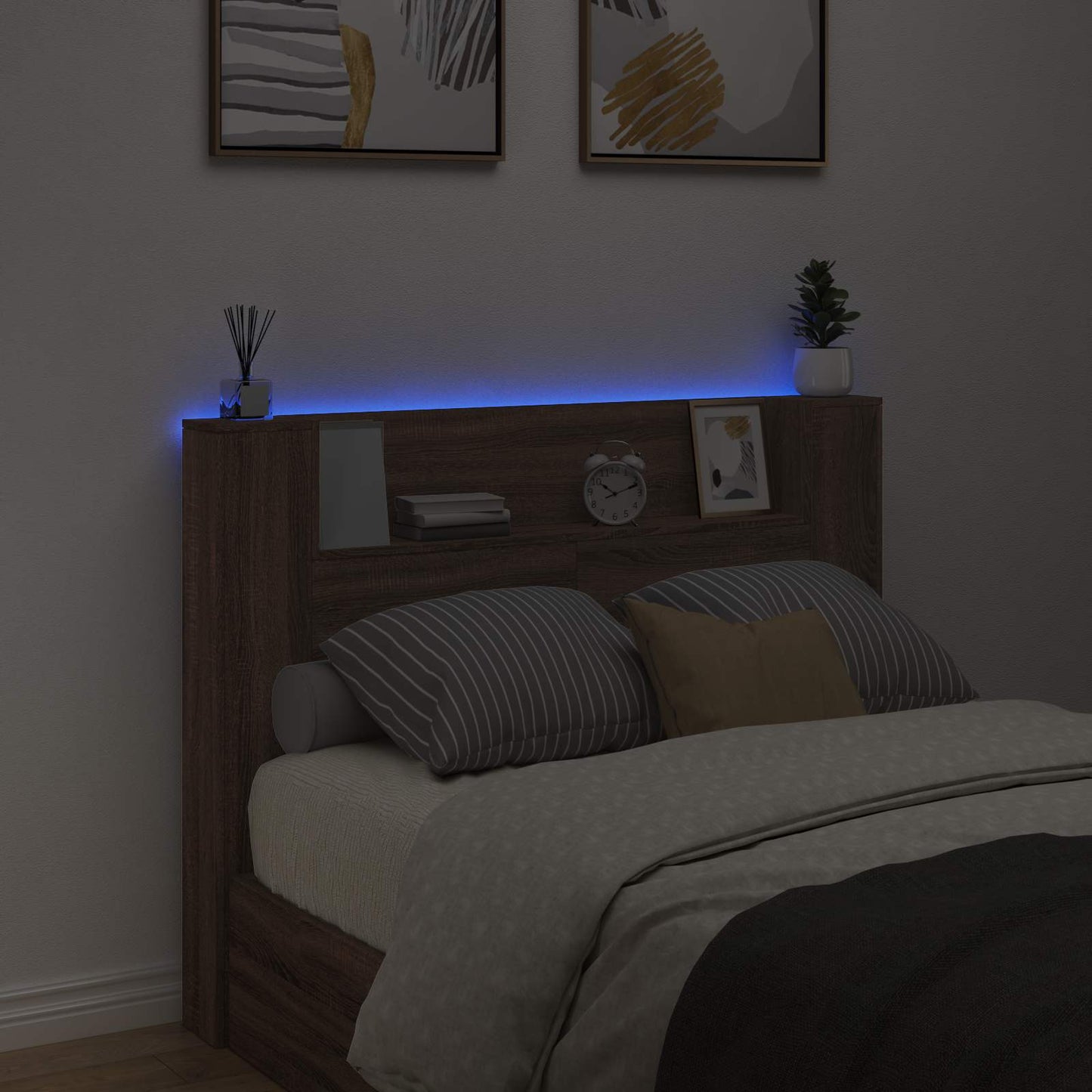 vidaXL Κεφαλάρι Καφέ δρυς 140 x 16,5 x 103,5 cm Επεξεργασμένο ξύλο