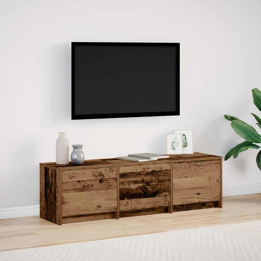 vidaXL Ντουλάπι Τηλεόρασης με LED Παλιό Ξύλο 140 x 34 x 40 εκ