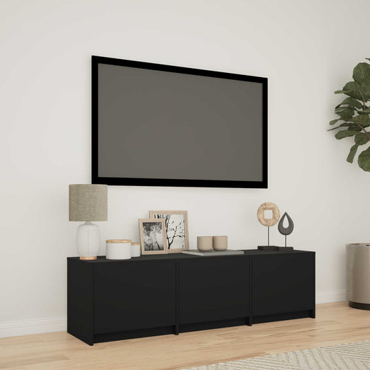 vidaXL Τηλεοπτική βιβλιοθήκη με LED με LED Μαύρο 140 x 34 x 40 εκ