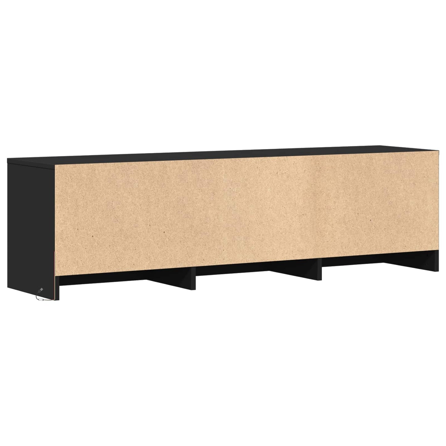 vidaXL Τηλεοπτική βιβλιοθήκη με LED με LED Μαύρο 140 x 34 x 40 εκ