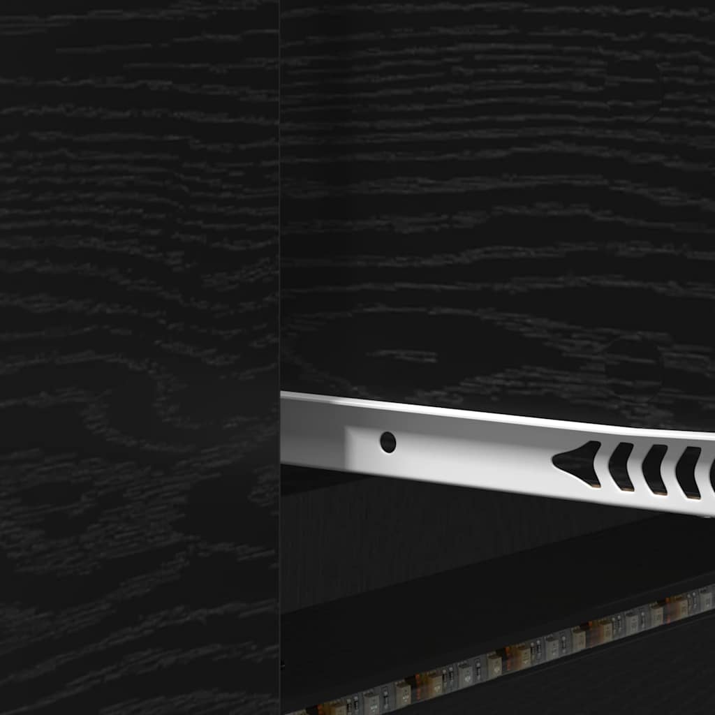 vidaXL Ντουλάπι Τηλεόρασης με LED Μαύρη Οξυά 140 x 34 x 40 εκ