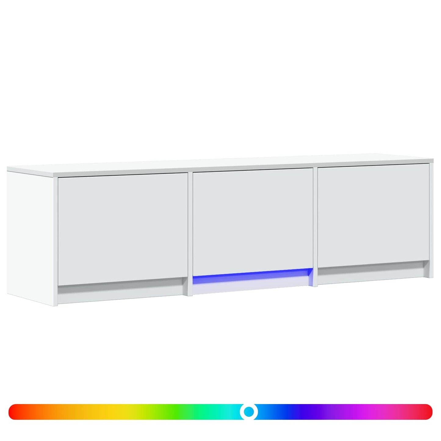 vidaXL Τηλεοπτική βιβλιοθήκη με LED με συρτάρι Λευκός 140 x 34 x 40 εκ