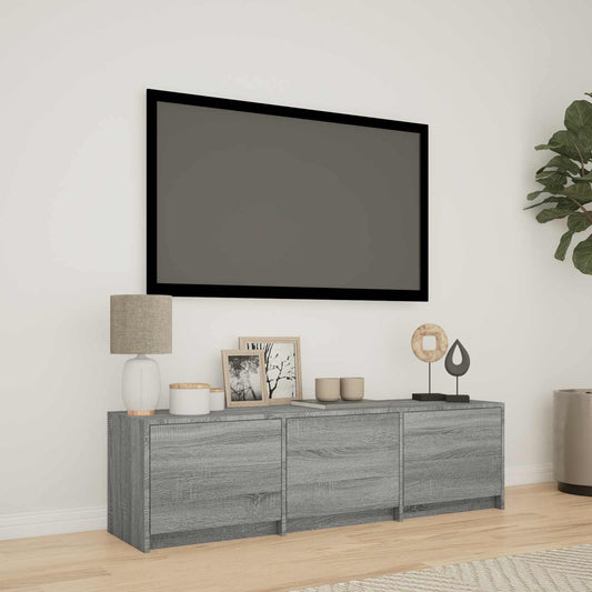 vidaXL Τηλεοπτική βιβλιοθήκη με LED Γκρι Σονομά 140 x 34 x 40 εκ