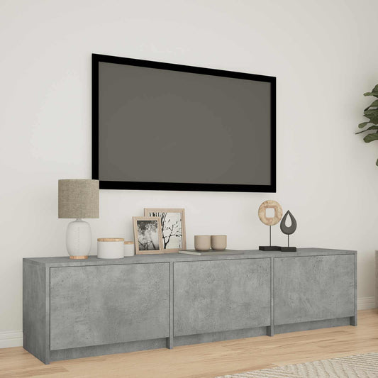 vidaXL Τηλεοπτική βιβλιοθήκη με LED Σκυρόχρωμο Γκρι 165 x 34 x 40 εκ.