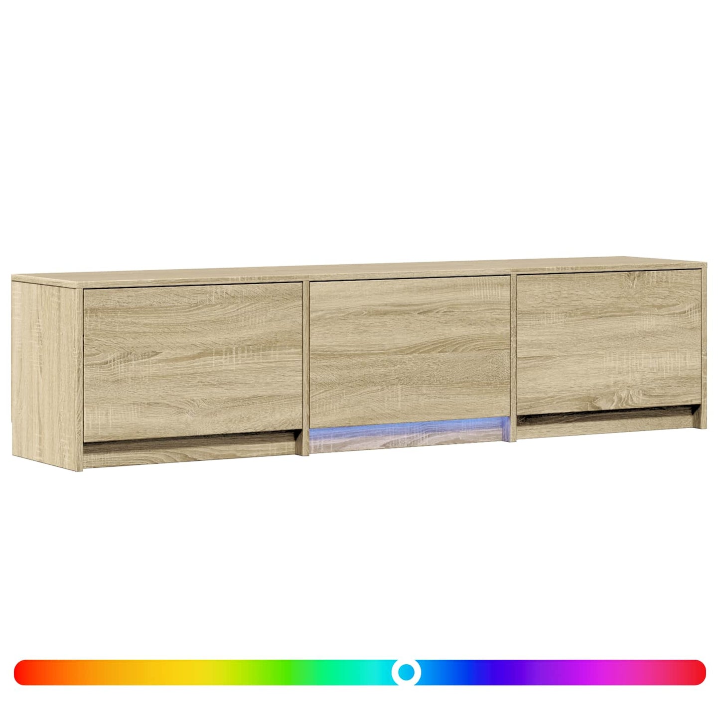vidaXL Τηλεοπτική βιβλιοθήκη με LED Δρύς Sonoma 165 x 34 x 40 εκ.