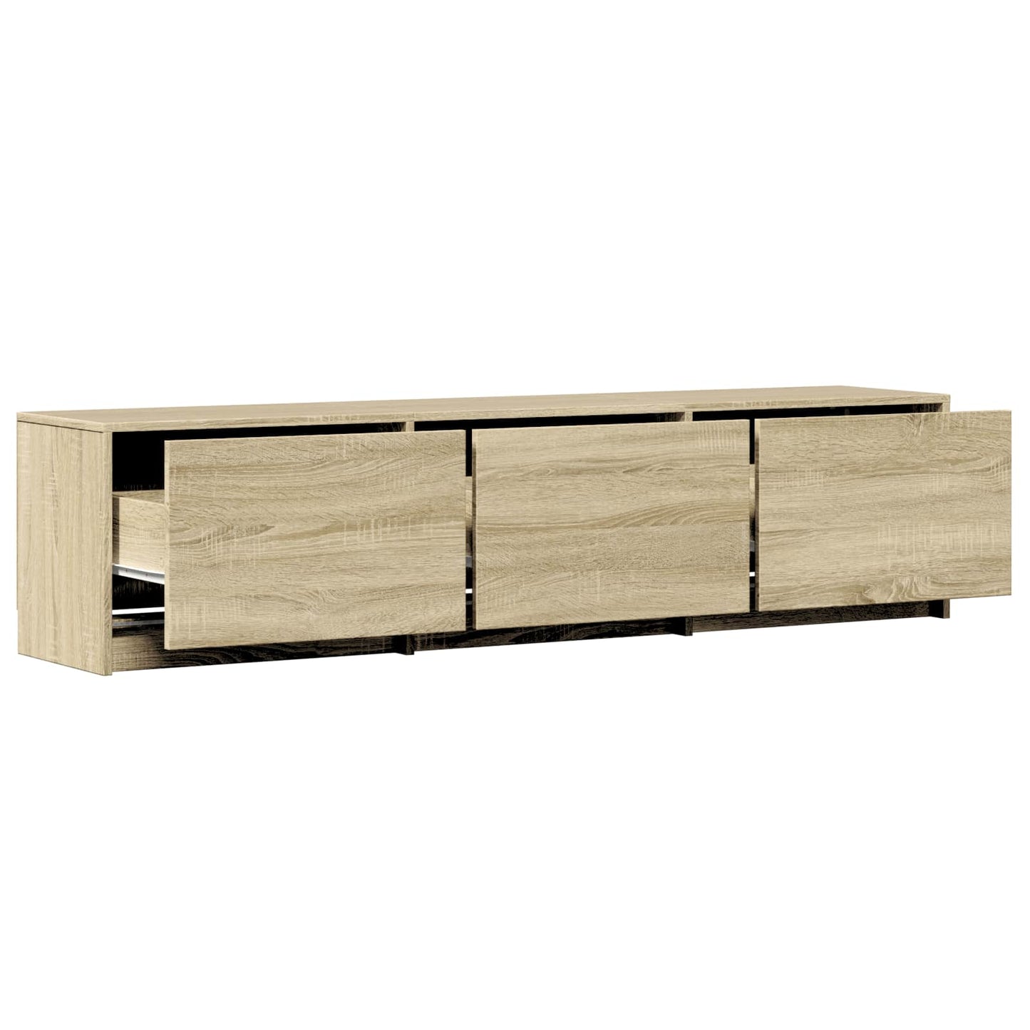 vidaXL Τηλεοπτική βιβλιοθήκη με LED Δρύς Sonoma 165 x 34 x 40 εκ.