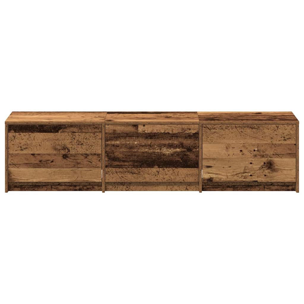 vidaXL Ντουλάπι Τηλεόρασης με LED Παλιό Ξύλο 162 x 34 x 40 εκ