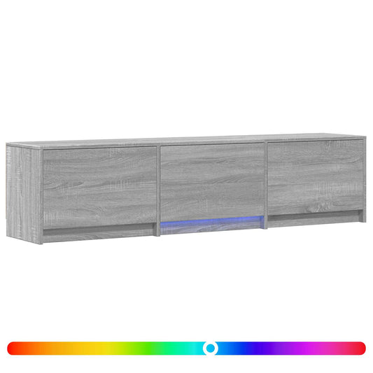 vidaXL Τηλεοπτική βιβλιοθήκη με LED Γκρι Σονομά 165 x 34 x 40 εκ.