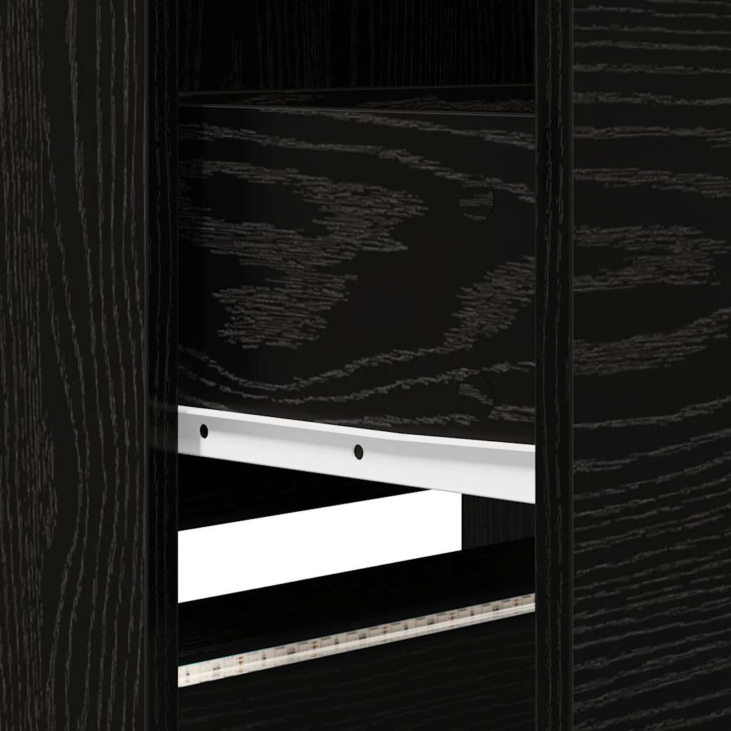 vidaXL Ντουλάπι Τηλεόρασης με LED Μαύρη Οξυά 162 x 34 x 40 εκ