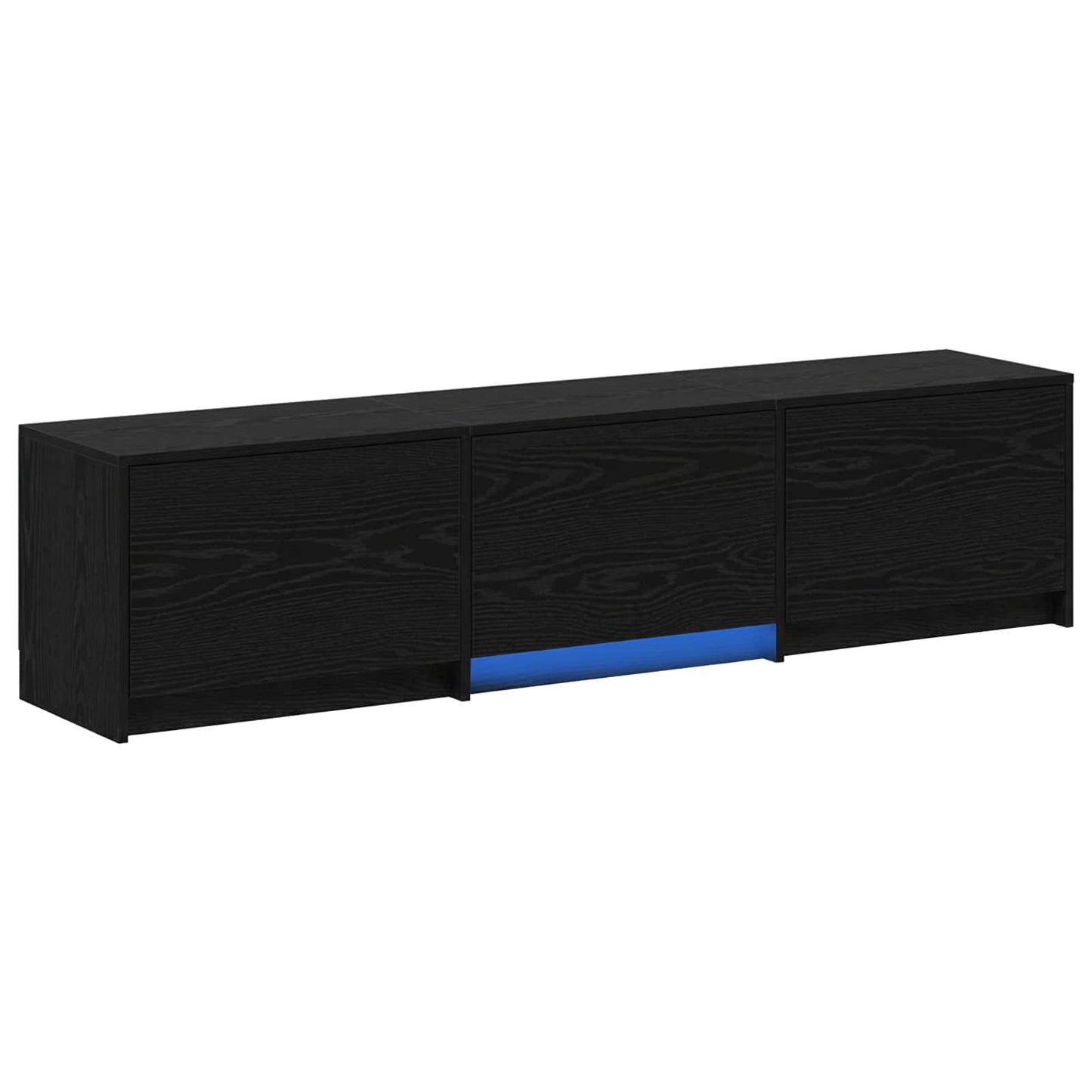 vidaXL Ντουλάπι Τηλεόρασης με LED Μαύρη Οξυά 162 x 34 x 40 εκ