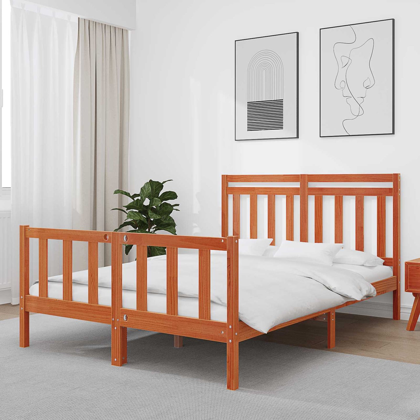vidaXL Σκελετός Κρεβατιού Κερωτό καφέ 205,5 x 155,5 x 100 εκ