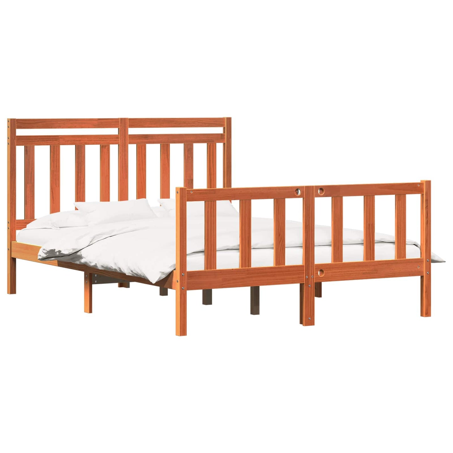 vidaXL Σκελετός Κρεβατιού Κερωτό καφέ 205,5 x 165,5 x 100 εκ
