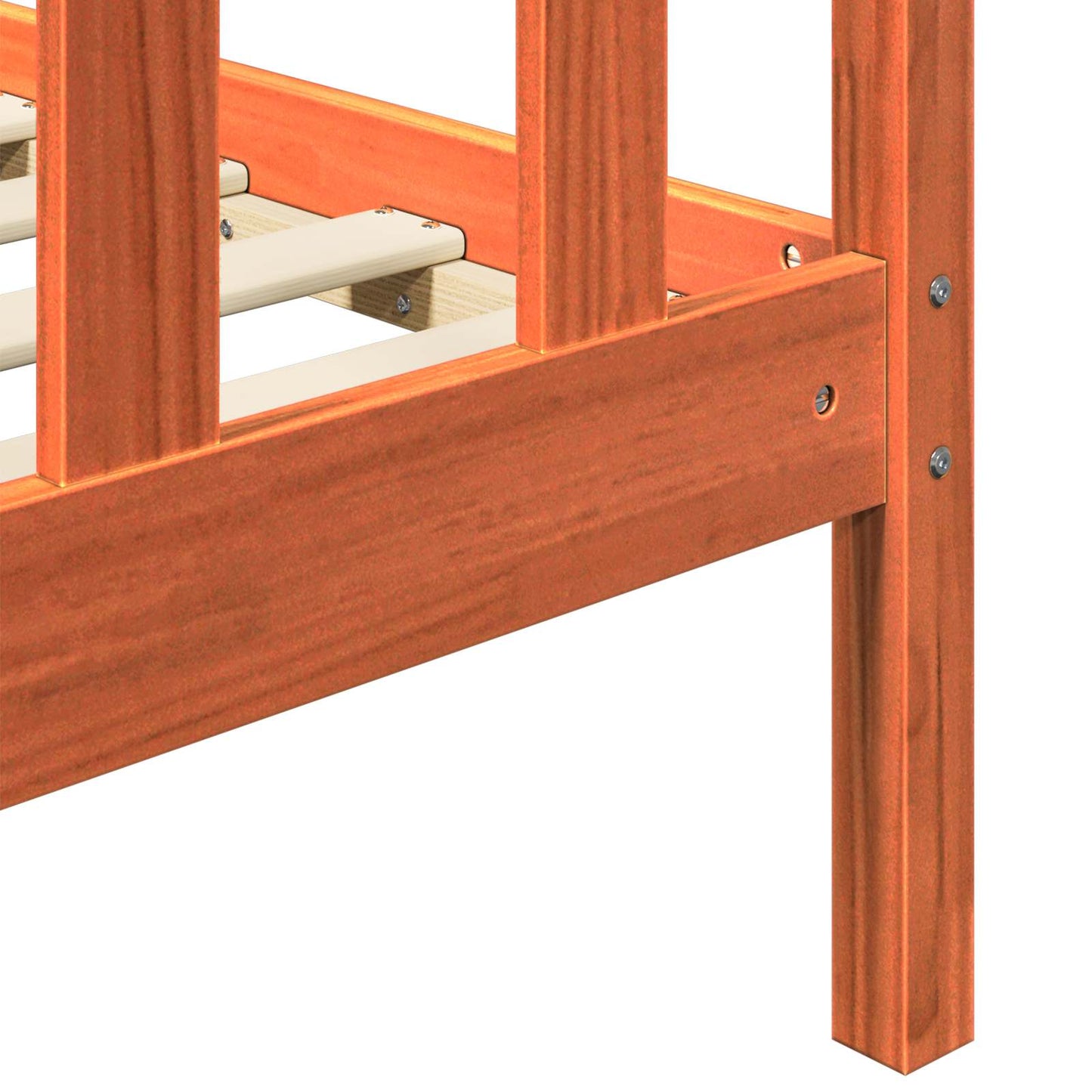 vidaXL Σκελετός Κρεβατιού 2 pcs Κερωτό καφέ 205,5 x 145,5 x 100 εκ