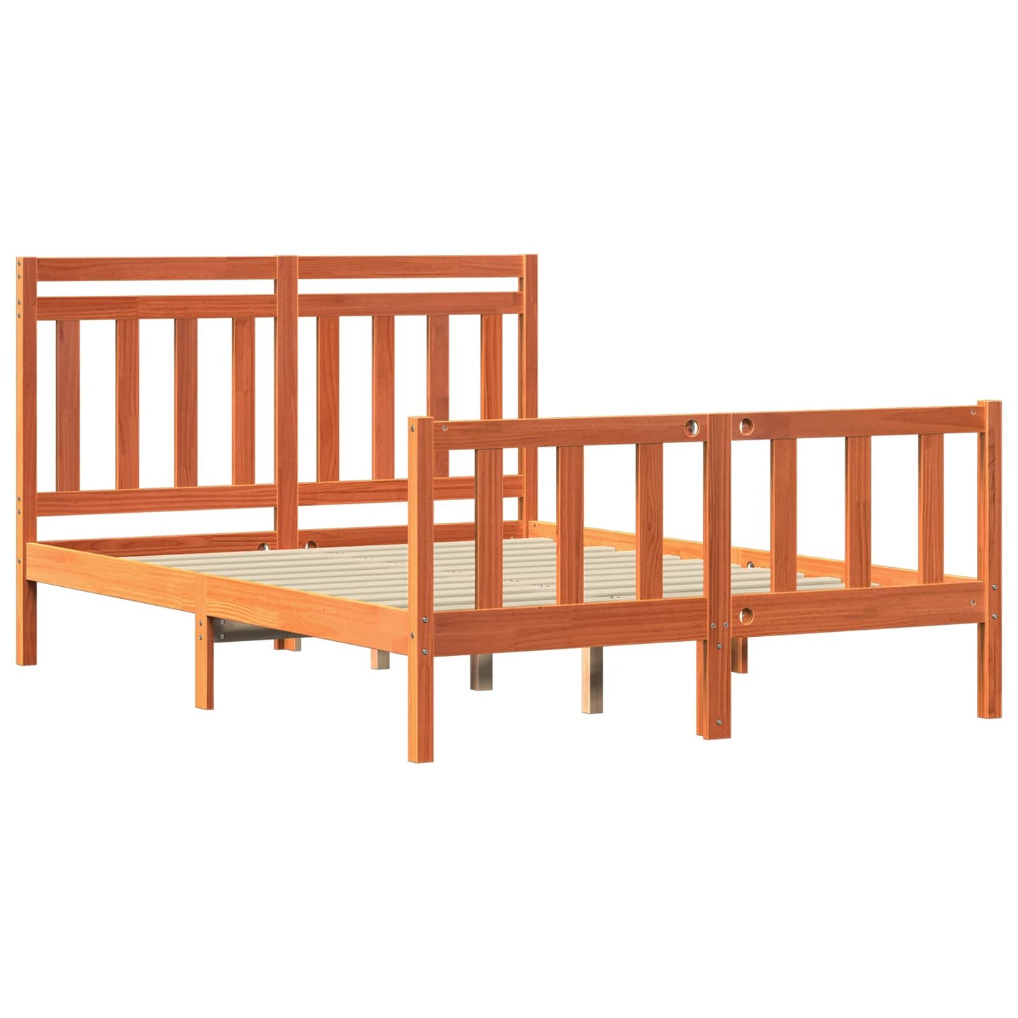 vidaXL Σκελετός Κρεβατιού 2 pcs Κερωτό καφέ 205,5 x 145,5 x 100 εκ