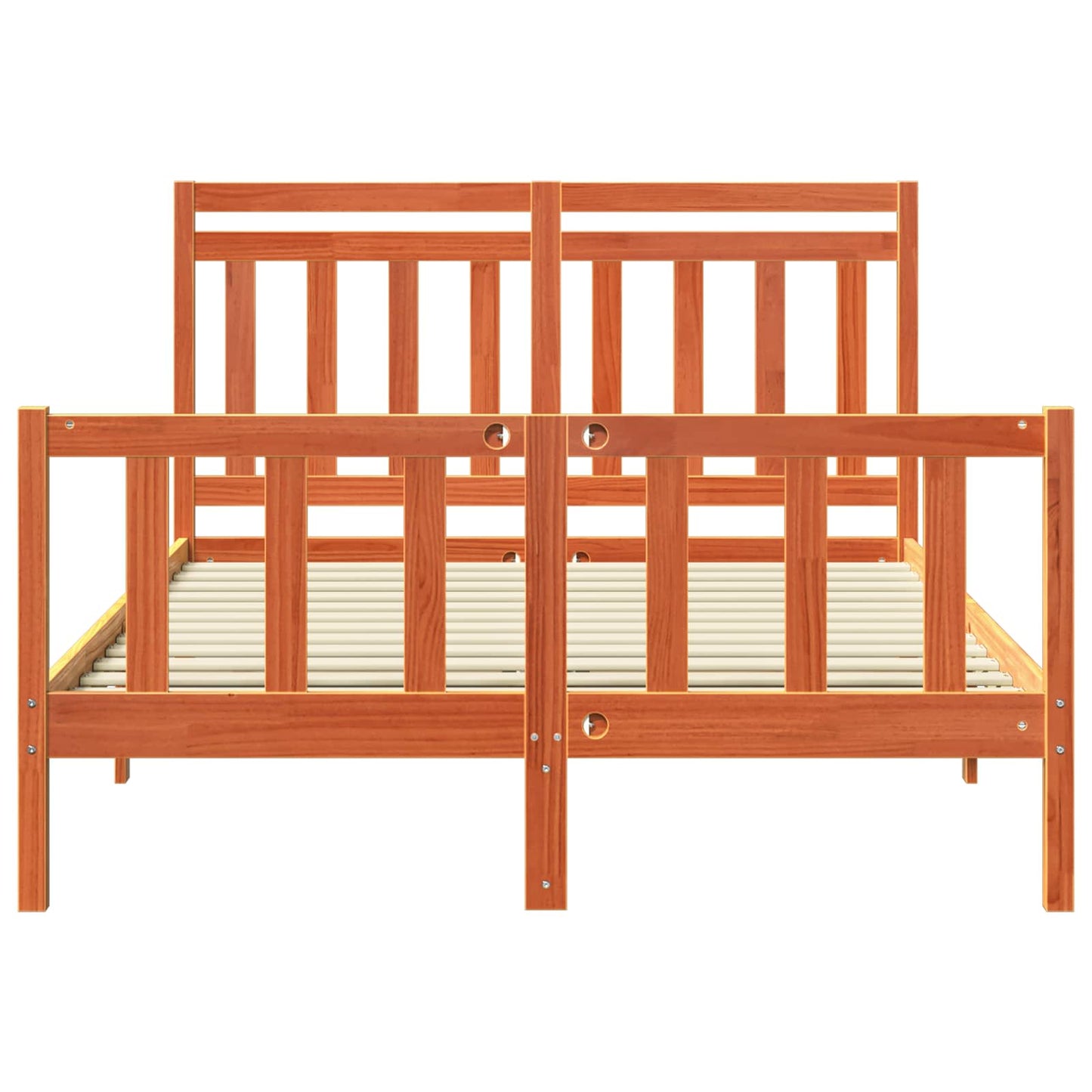 vidaXL Σκελετός Κρεβατιού 2 pcs Κερωτό καφέ 205,5 x 145,5 x 100 εκ