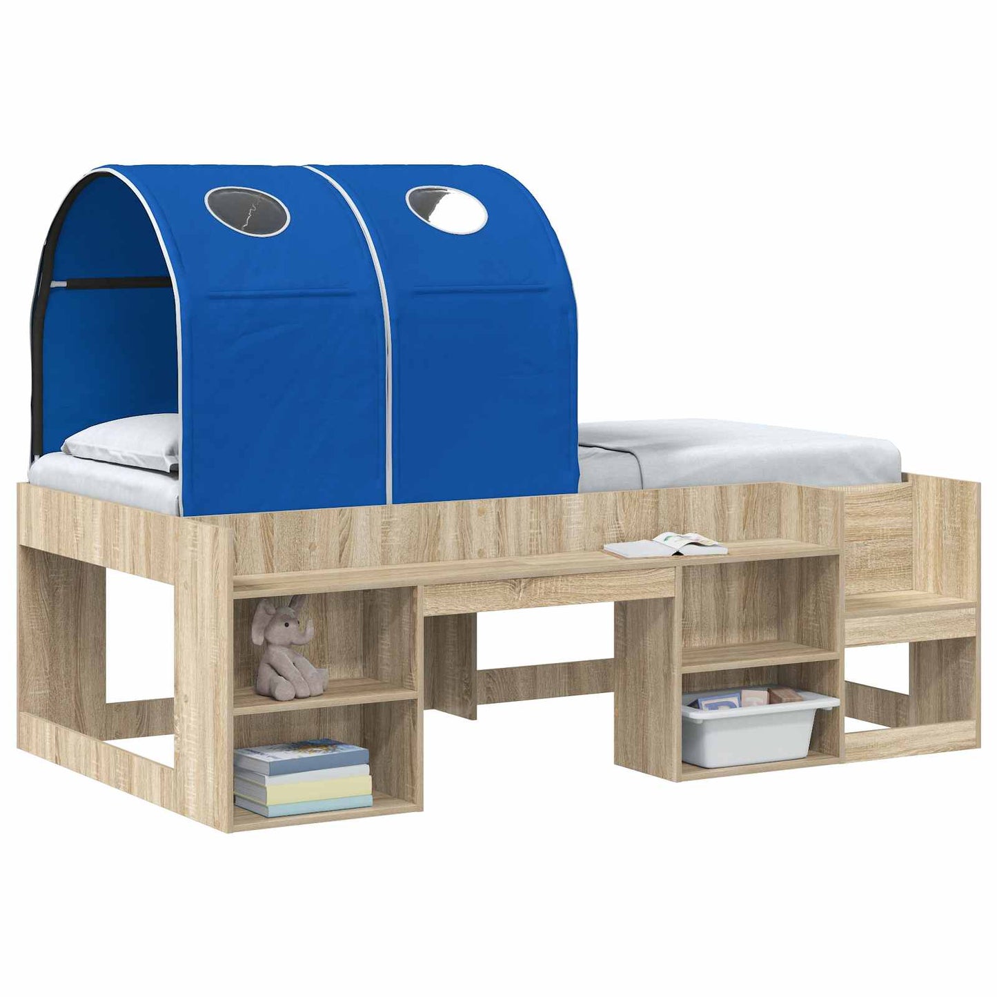 vidaXL Κρεβάτι Τούνελ 2 pcs Μπλε 211 x 52,5 x 2 εκ Πολυεστέρας