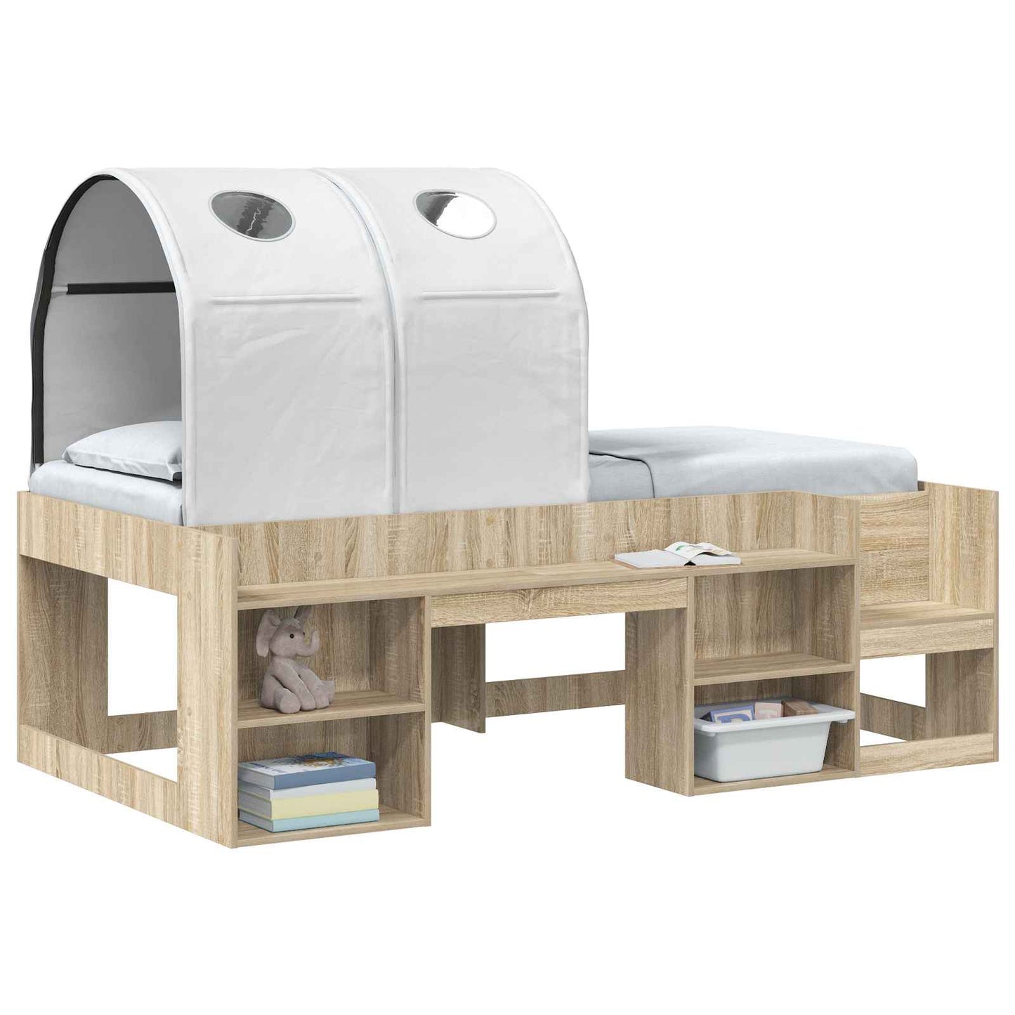 vidaXL Κρεβάτι Τούνελ 2 pcs Λευκό 211 x 52,5 x 2 εκ Πολυεστέρας