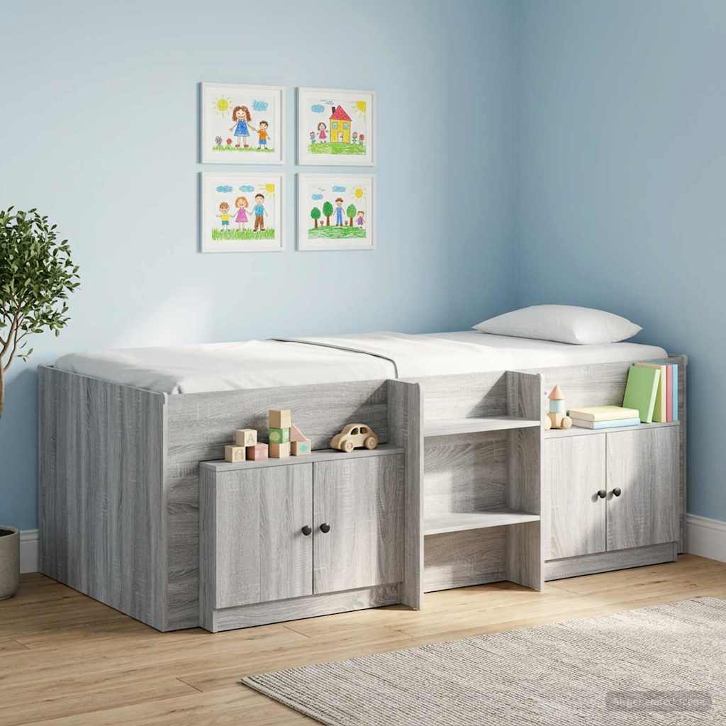 vidaXL Ντουλάπα Αποθήκευσης για Κρεβάτι σε Loft 2 τμχ. Γκρι Sonoma