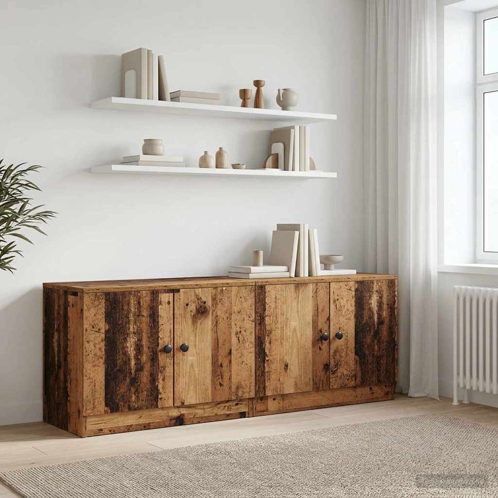 vidaXL Ντουλάπα Αποθήκευσης για Κρεβάτι σε Loft 2 τμχ. Παλαιωμένο ξύλο