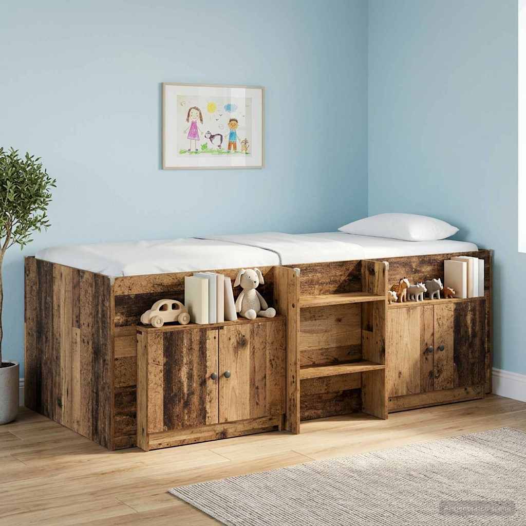 vidaXL Ντουλάπα Αποθήκευσης για Κρεβάτι σε Loft 2 τμχ. Παλαιωμένο ξύλο