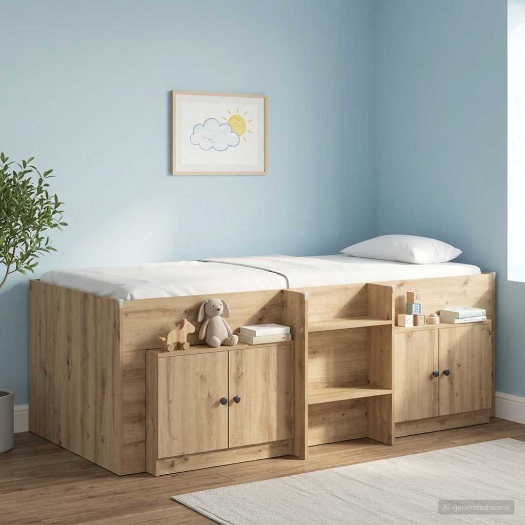 vidaXL Ντουλάπα Αποθήκευσης για Κρεβάτι σε Loft 2 τμχ. Artisan Δρυς