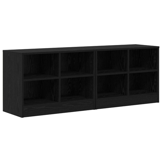 vidaXL Ντουλάπι κρεβατιού με ράφι 2 pcs Μαύρη Δρυς 66 x 33 x 48 εκ.