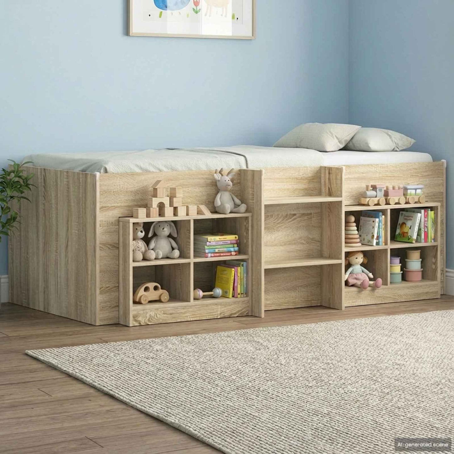 vidaXL Ντουλάπι κρεβατιού με ράφι 2 pcs Δρύς Sonoma 66 x 33 x 48 εκ.