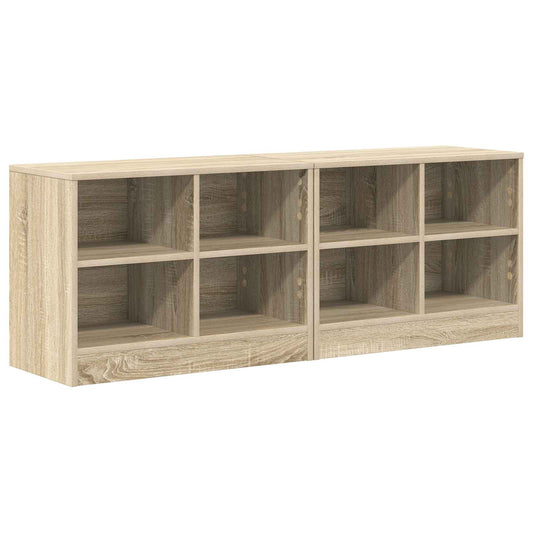 vidaXL Ντουλάπι κρεβατιού με ράφι 2 pcs Δρύς Sonoma 66 x 33 x 48 εκ.