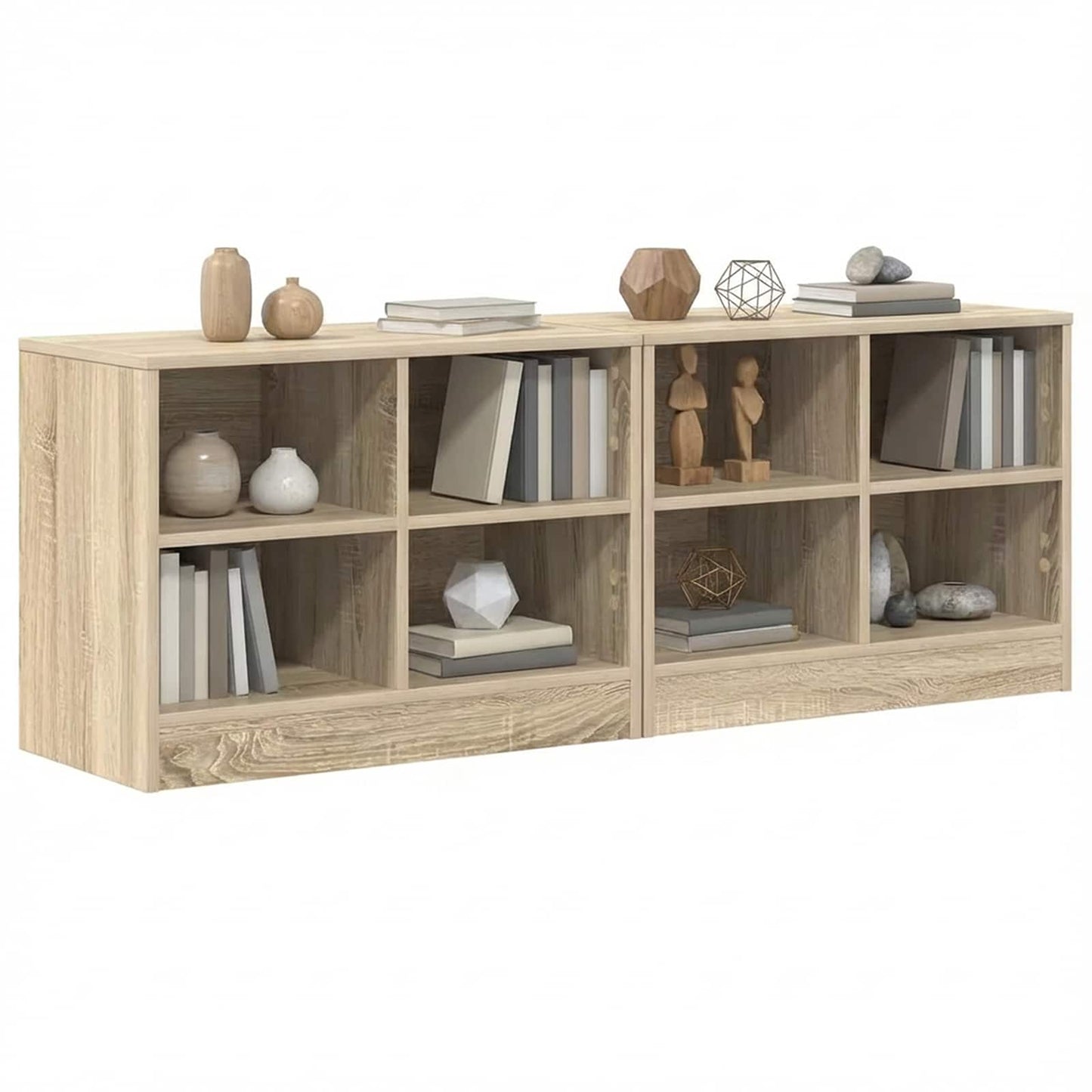 vidaXL Ντουλάπι κρεβατιού με ράφι 2 pcs Δρύς Sonoma 66 x 33 x 48 εκ.