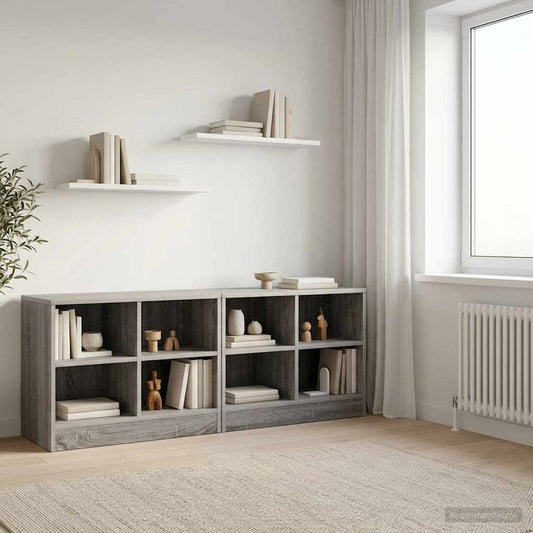 vidaXL Ντουλάπι κρεβατιού με ράφι 2 pcs Γκρι Sonoma 66 x 33 x 48 εκ.