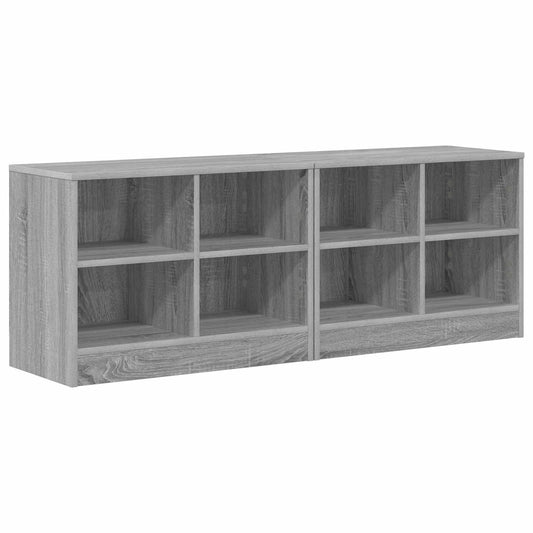 vidaXL Ντουλάπι κρεβατιού με ράφι 2 pcs Γκρι Sonoma 66 x 33 x 48 εκ.