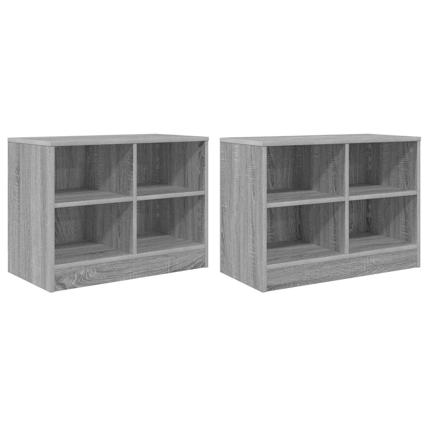 vidaXL Ντουλάπι κρεβατιού με ράφι 2 pcs Γκρι Sonoma 66 x 33 x 48 εκ.
