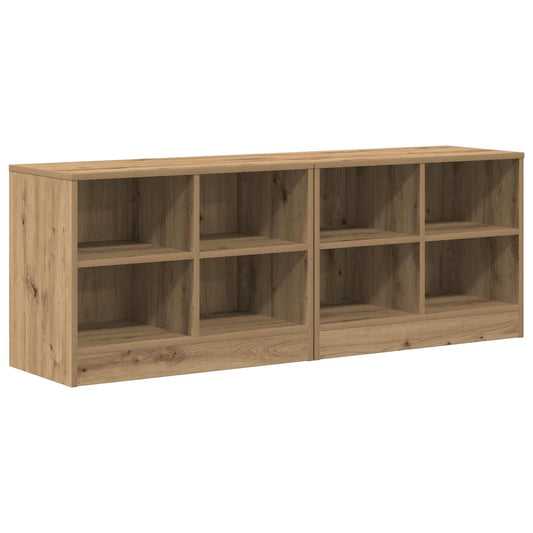 vidaXL Ντουλάπι κρεβατιού με ράφι 2 pcs Artisan Δρυς 66 x 33 x 48 εκ.
