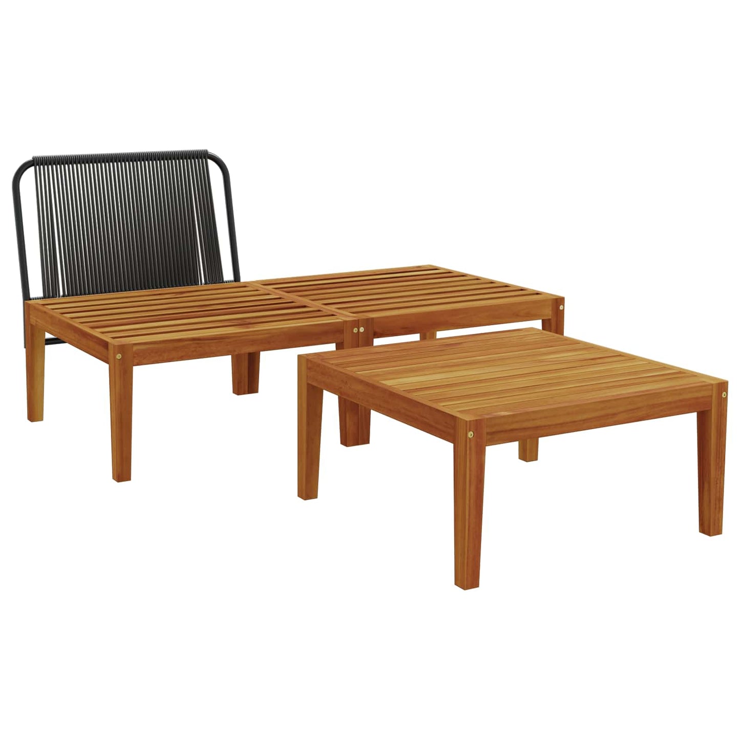 vidaXL 3 pcs Σετ Lounge Κήπου με Μαξιλάρια Στερεό Acacia Ξύλο & Σχοινί