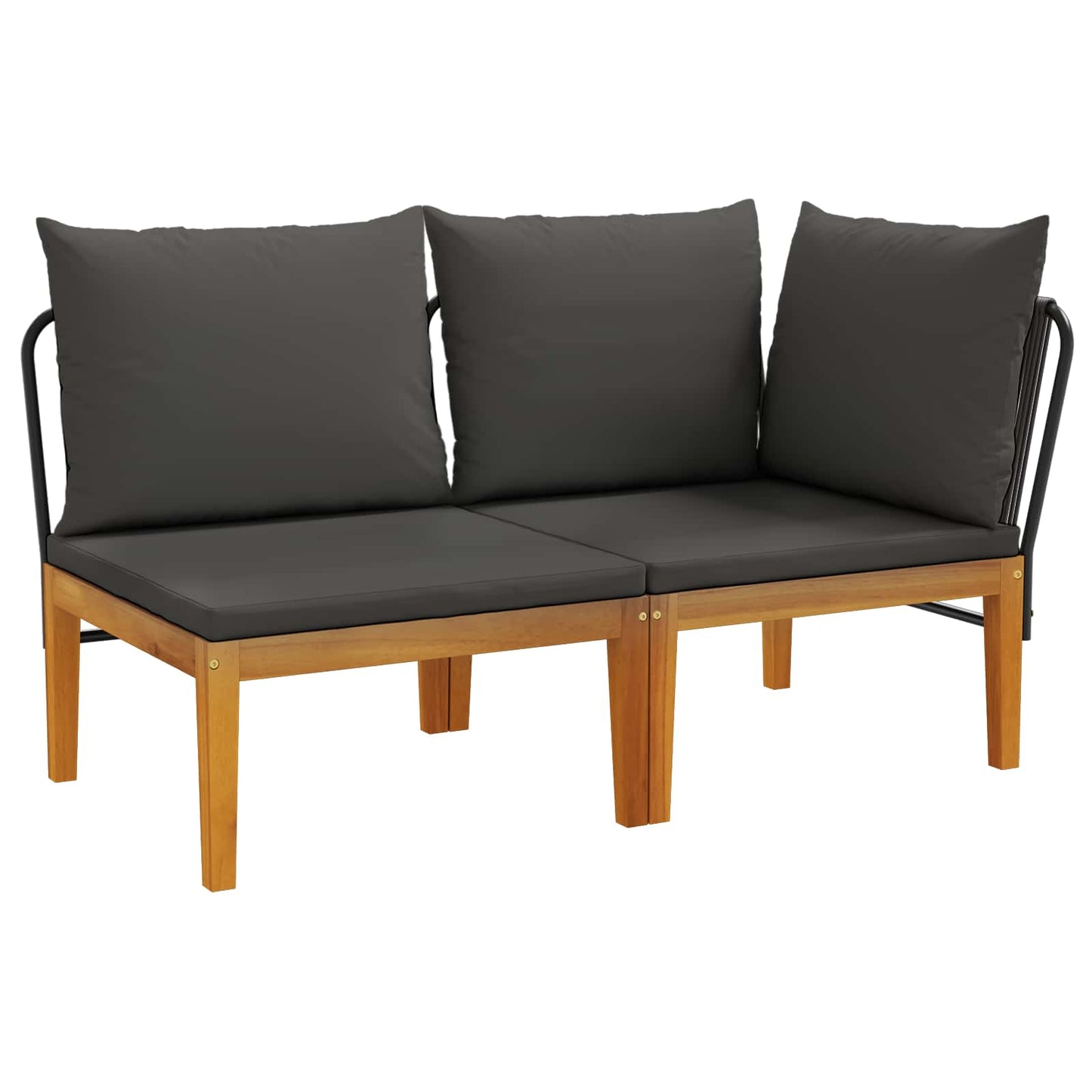 vidaXL 2 pcs Σετ Lounge Κήπου με Μαξιλάρια Στερεό Acacia Ξύλο & Σχοινί