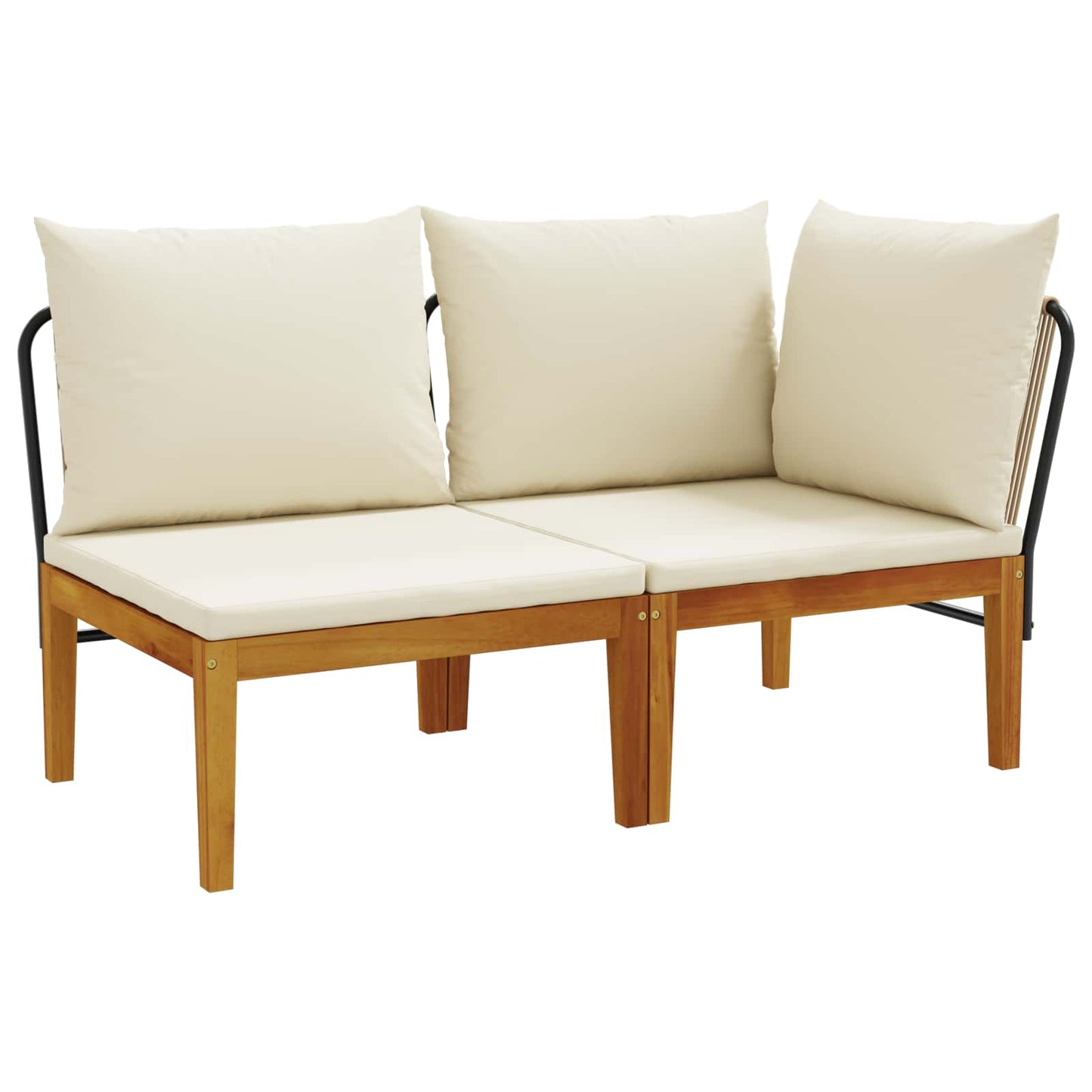 vidaXL 2 pcs Σετ Lounge Κήπου με Μαξιλάρια Στερεό Acacia Ξύλο & Σχοινί