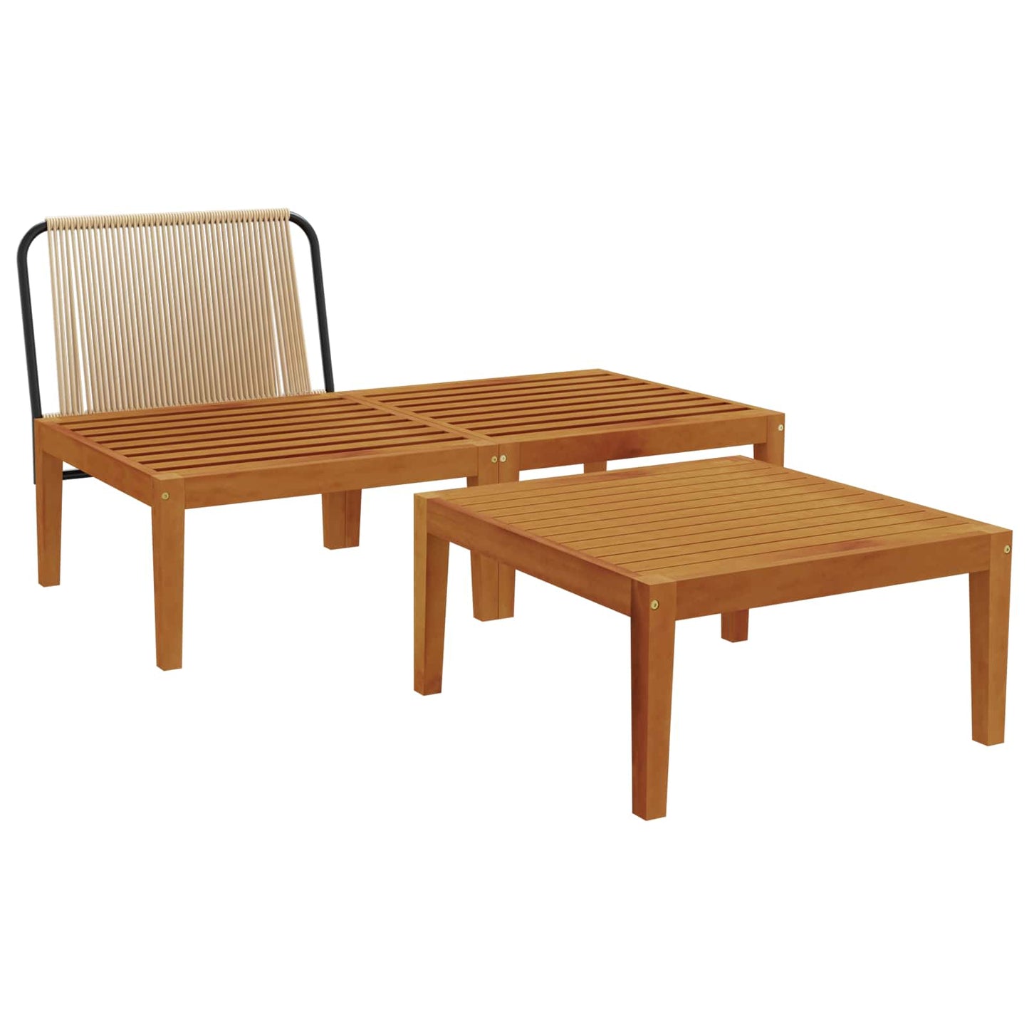 vidaXL 3 pcs Σετ Lounge Κήπου με Μαξιλάρια Στερεό Acacia Ξύλο & Σχοινί