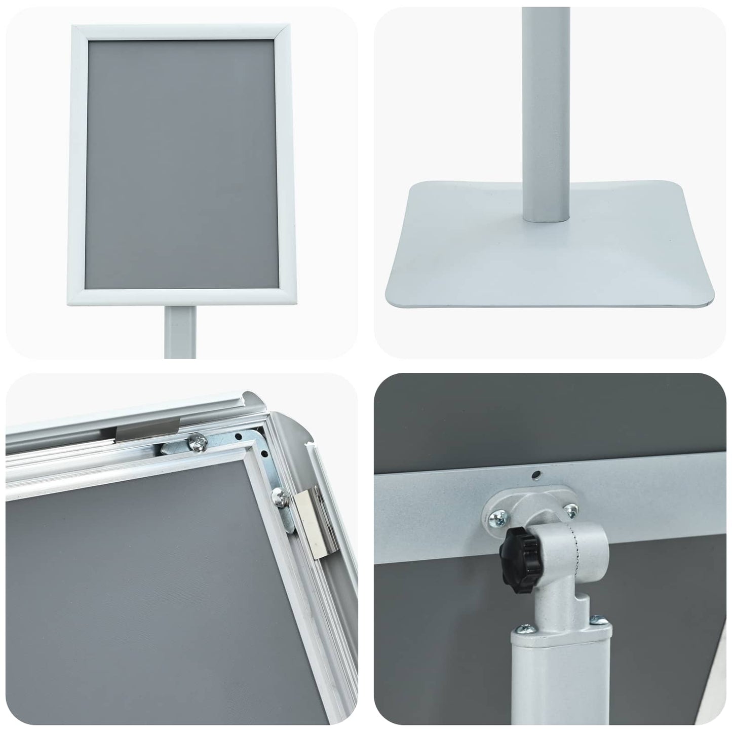 vidaXL Πόδι αφίσας Ασημί 32,5 x 27 x 126 εκ. Σιδηρούν χυτοσίδηρο