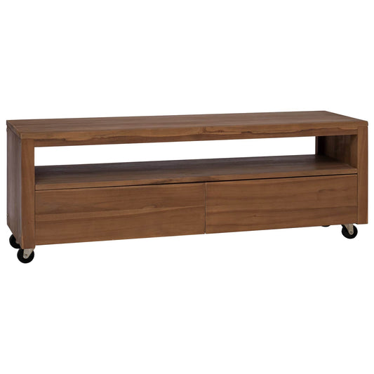 vidaXL Ντουλάπι TV 110 x 30 x 40 cm Φυσικό Στερεό Ξύλο Τίκ