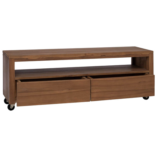 vidaXL Ντουλάπι TV 110 x 30 x 40 cm Φυσικό Στερεό Ξύλο Τίκ