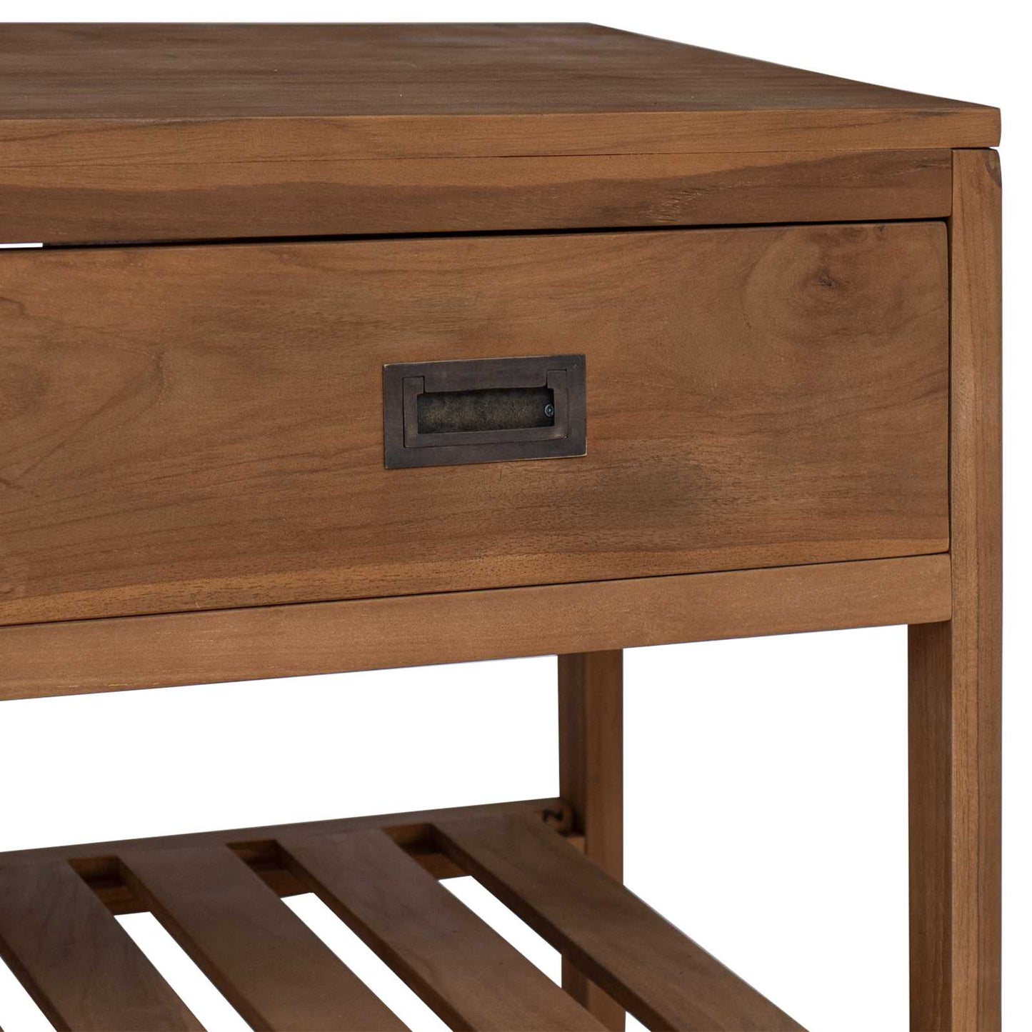 vidaXL Ντουλάπι Μπάνιου Φυσικό 90 x 45 x 75 cm Στερεό Ξύλο Τίκ