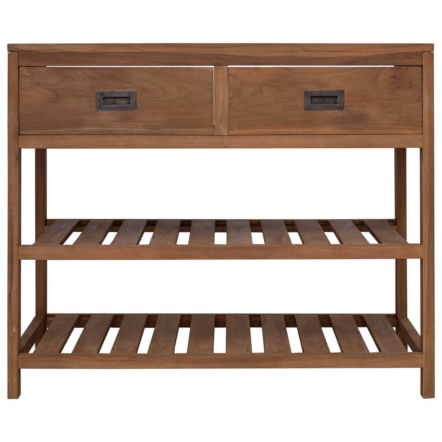 vidaXL Ντουλάπι Μπάνιου Φυσικό 90 x 45 x 75 cm Στερεό Ξύλο Τίκ
