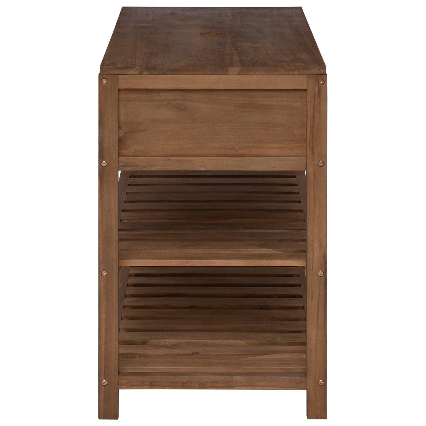 vidaXL Ντουλάπι Μπάνιου Φυσικό 90 x 45 x 75 cm Στερεό Ξύλο Τίκ