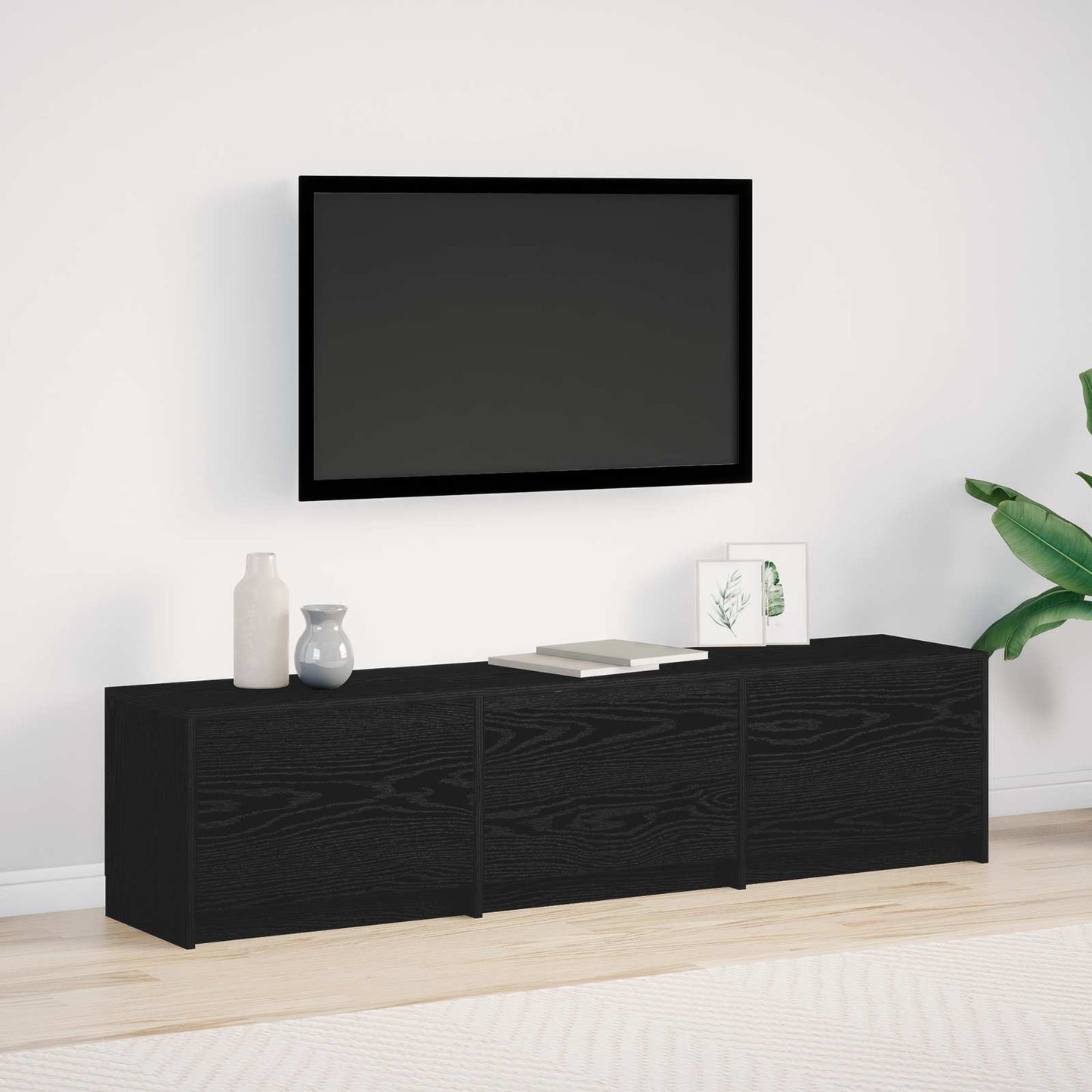 vidaXL Ντουλάπι TV Μαύρη Οξυά 165 x 34 x 40 εκ. Επεξεργασμένο ξύλο