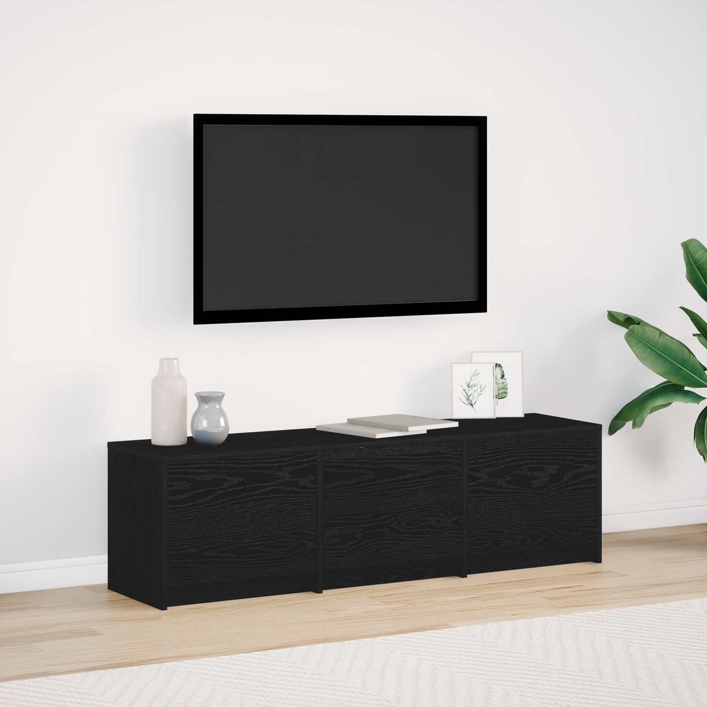 vidaXL Ντουλάπι TV Μαύρη Οξυά 140 x 34 x 40 εκ Επεξεργασμένο ξύλο