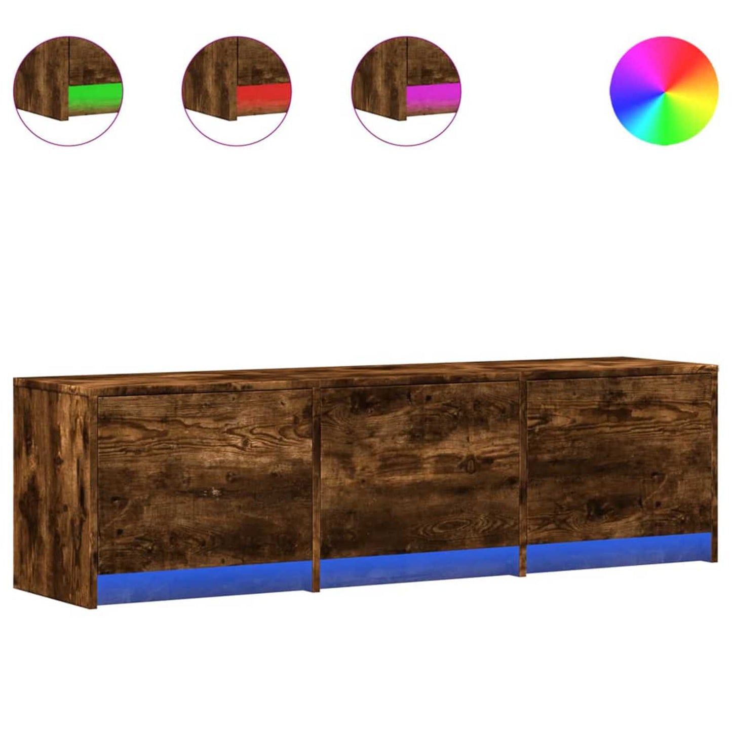 vidaXL Ντουλάπι TV Καπνιστό Δρύς 140 x 34 x 40 εκ Επεξεργασμένο ξύλο
