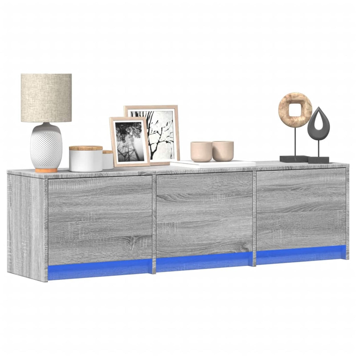 vidaXL Ντουλάπι TV Γκρίζο Σονομα 140 x 34 x 40 εκ Επεξεργασμένο ξύλο